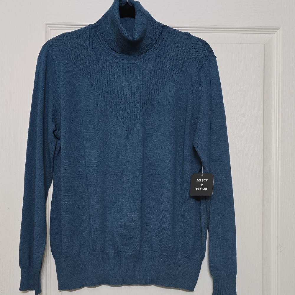 Woman Blue Sweater